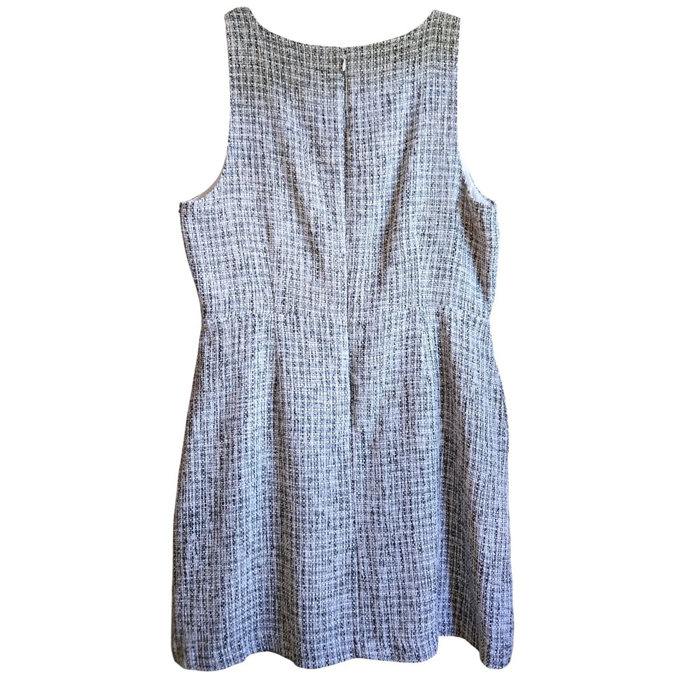 Halogen Women's XL Tweed Sheath Dress Black White Sleeveless Workwear Pockets - Picture 8 of 9